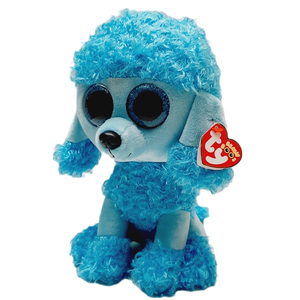 🍒 TY Beanie Boos Mandy The Dog 10" Blue Poodle Plush Soft Toy